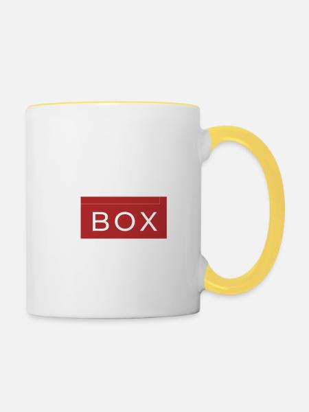 Drink outside the box - Tasse zweifarbig - Weiß/Gelb