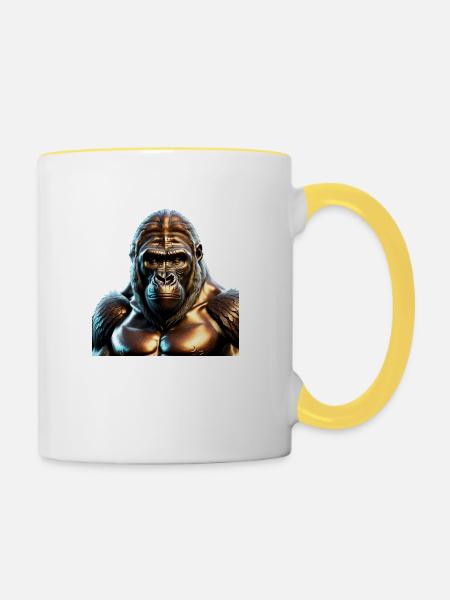 The Bronze Gorilla - Tasse zweifarbig - Weiß/Gelb