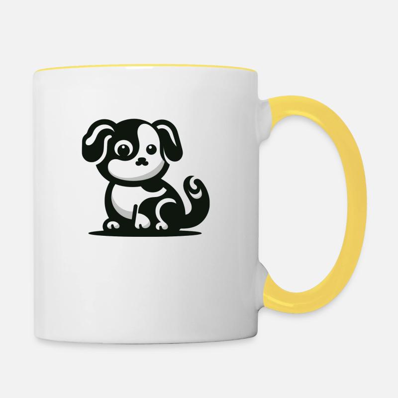 Cute Dog - Contrasting Mug - white/yellow