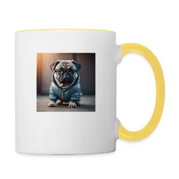 Rock Pug 2 - Tasse zweifarbig - Weiß/Gelb - Rechts