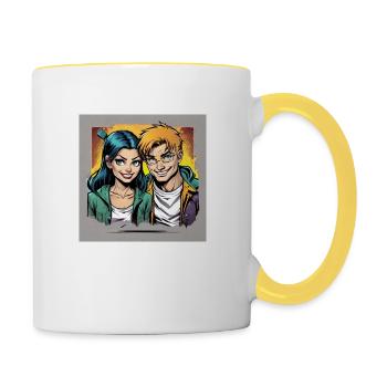 Together Forever - Tasse zweifarbig - Weiß/Gelb - Rechts