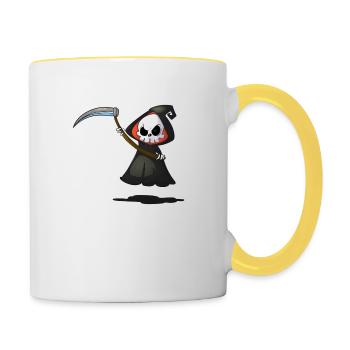 Kleiner Gevatter Tod - Tasse zweifarbig - Weiß/Gelb - Rechts