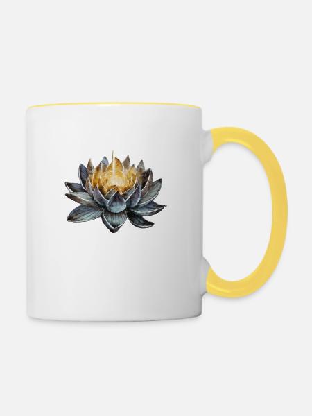 Flower Power - Tasse zweifarbig - Weiß/Gelb