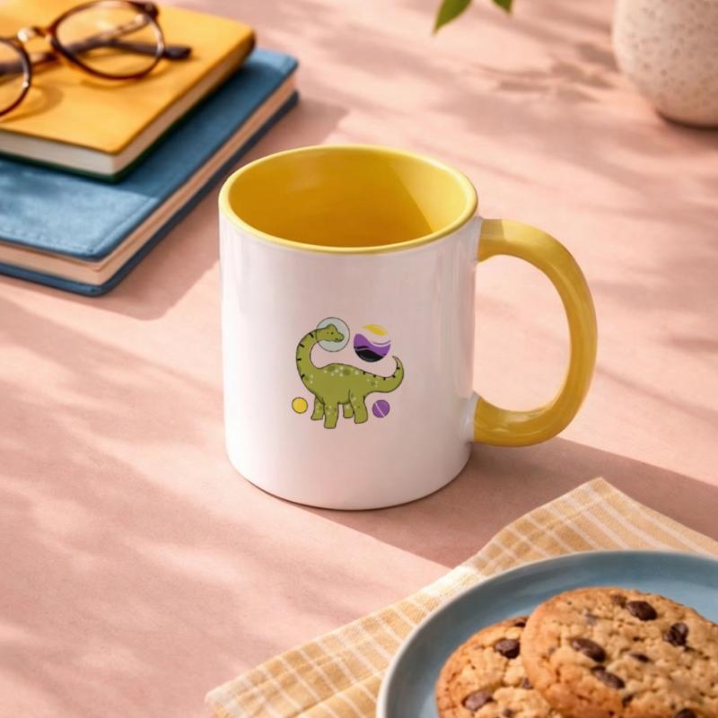 Brachiosaurus Nonbinary Pride Space Nonbinary P Contrasting Mug