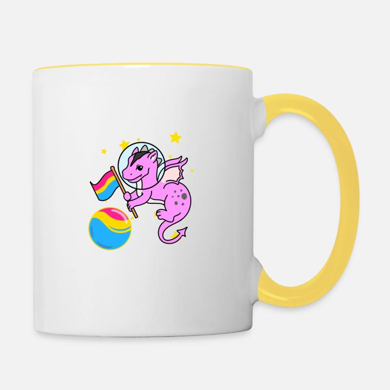 Dragon Astronaut Pan Pride - Contrasting Mug - white/yellow