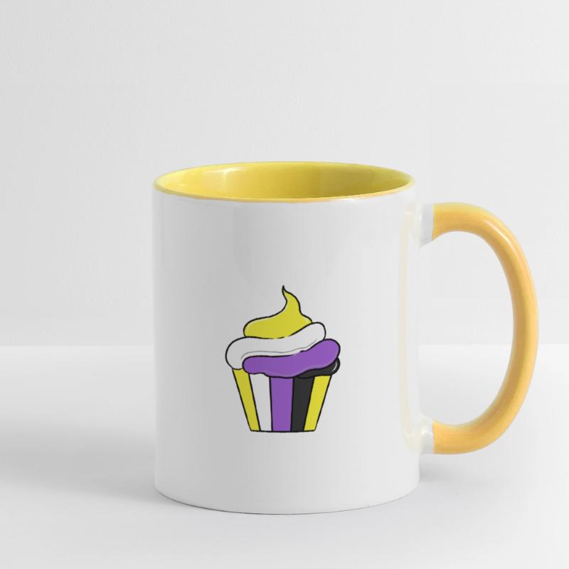 Nonbinary Cupcake Nonbinary Pride Contrasting Mug