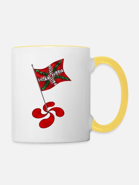 Baskische Flagge - Tasse zweifarbig - Weiß/Gelb