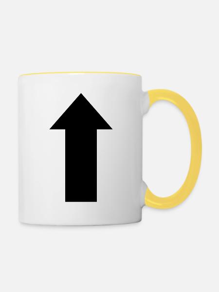 Pfeil - Tasse zweifarbig - Weiß/Gelb