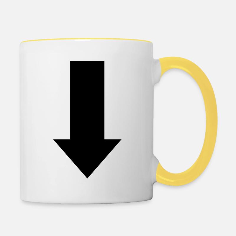 Pfeil - Tasse zweifarbig - Weiß/Gelb