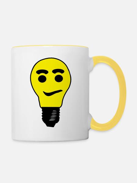 glühbirne - Tasse zweifarbig - Weiß/Gelb