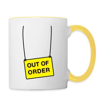 out of order - Tasse zweifarbig - Weiß/Gelb - Rechts