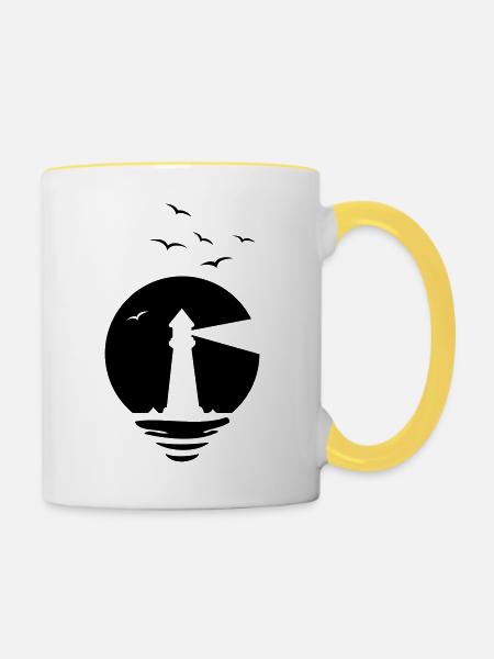 seelicht - Tasse zweifarbig - Weiß/Gelb