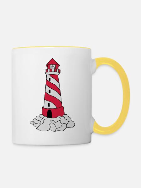 lighthouse - Tasse zweifarbig - Weiß/Gelb