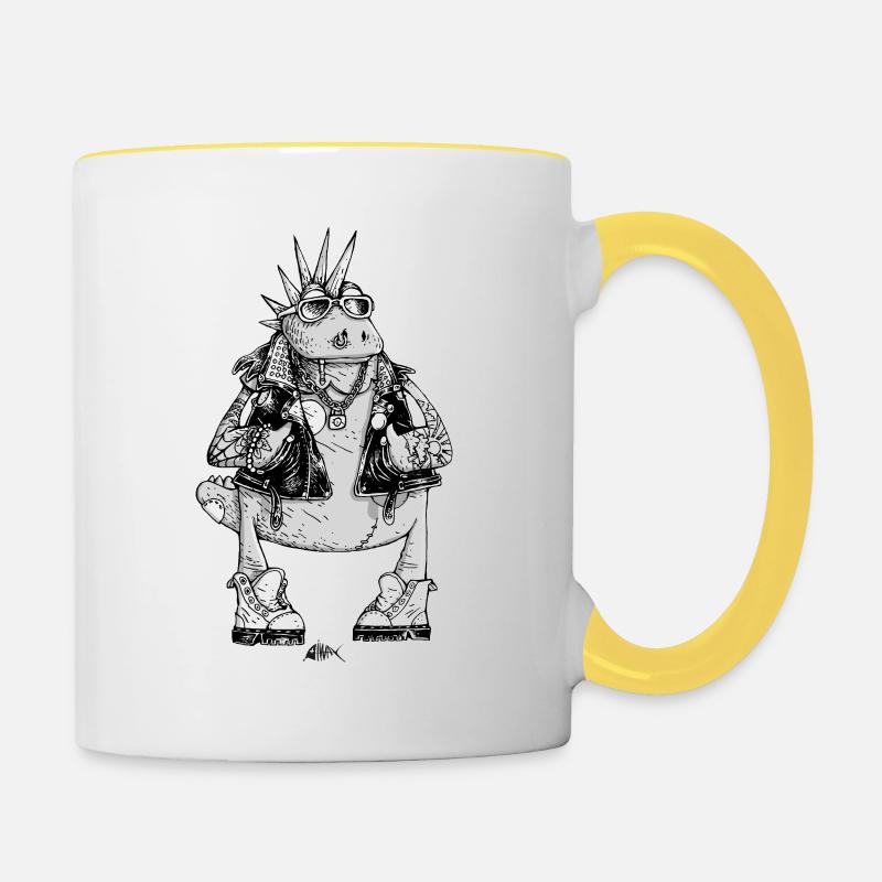 Casimir war ein Punk - Tasse zweifarbig - Weiß/Gelb