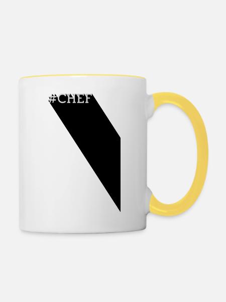 #CHEF - Long Shadow - Tasse zweifarbig - Weiß/Gelb