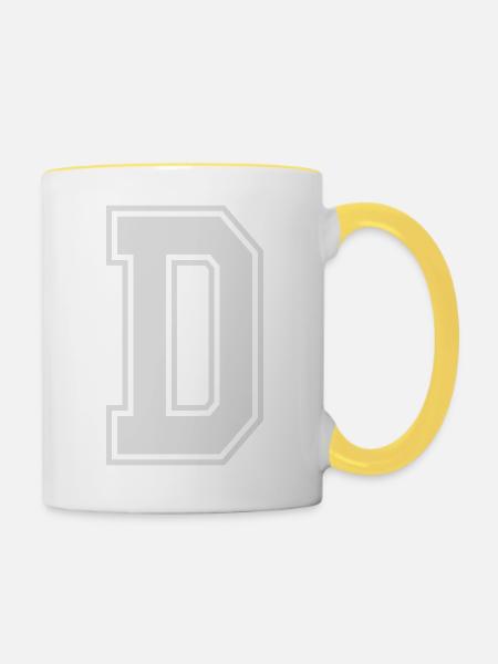 D - Tasse zweifarbig - Weiß/Gelb