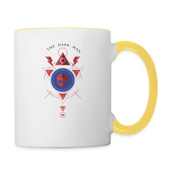 Der dunkle Mann - Tasse zweifarbig - Weiß/Gelb - Rechts