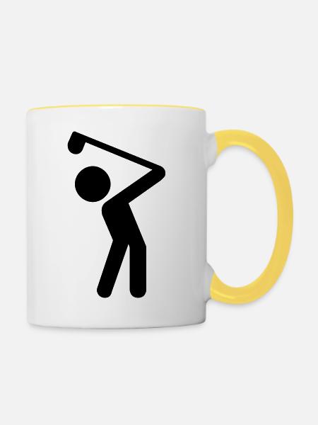 Golf - Tasse zweifarbig - Weiß/Gelb