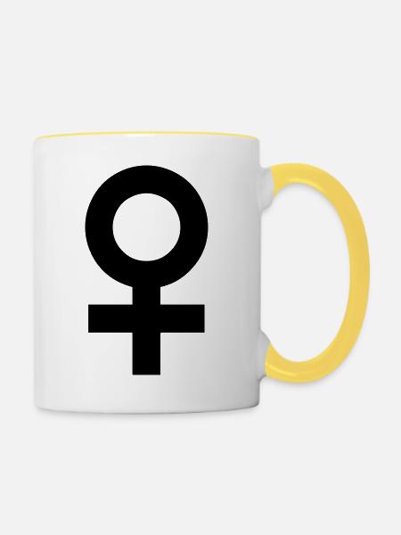 Girl - Tasse zweifarbig - Weiß/Gelb