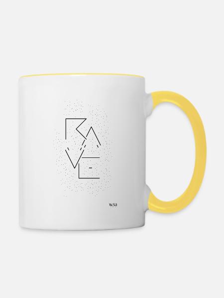 Rave - Tasse zweifarbig - Weiß/Gelb