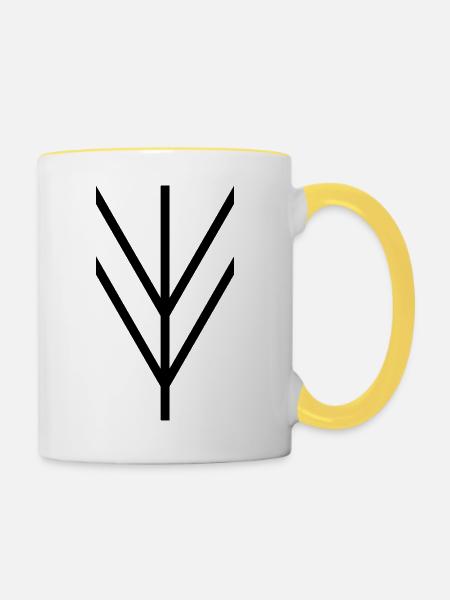 Lagertha Banner Blank - Tasse zweifarbig - Weiß/Gelb