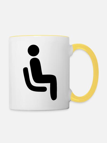 Reisen - Sitzen - Tasse zweifarbig - Weiß/Gelb