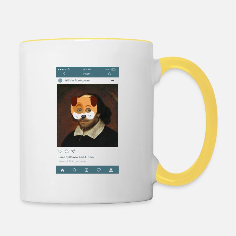 Cool Story "William Shakespeare" - Mug contrasté - blanc/jaune