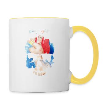 Skull-Logo reds - Tasse zweifarbig - Weiß/Gelb - Rechts