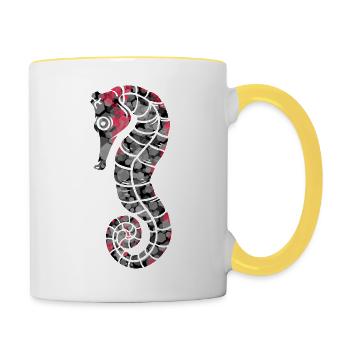 hippocampe - Mug contrasté - blanc/jaune - Droite