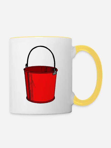 Eimer - Tasse zweifarbig - Weiß/Gelb