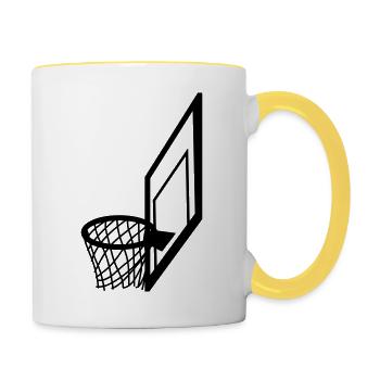 basketball net basketball basket cool hit goal in - Contrasting Mug - white/yellow - Right