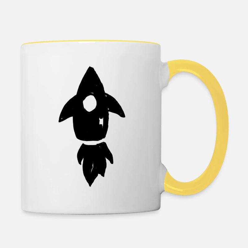 ROCKET - Tasse zweifarbig - Weiß/Gelb