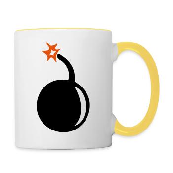 Bombe - Tasse zweifarbig - Weiß/Gelb - Rechts