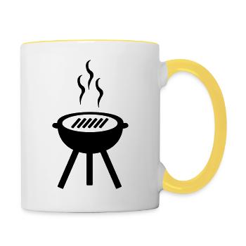 grill_01 - Tasse zweifarbig - Weiß/Gelb - Rechts