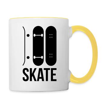 PATIN À ROULETTES - Mug contrasté - blanc/jaune - Droite