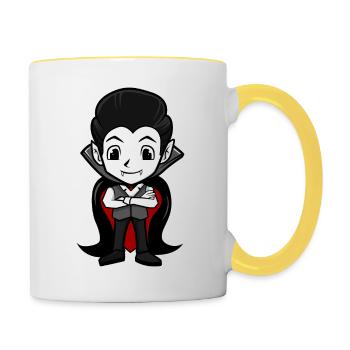 Vampir - Tasse zweifarbig - Weiß/Gelb - Rechts