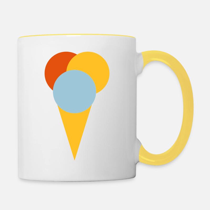 Crème glacée - Mug contrasté - blanc/jaune