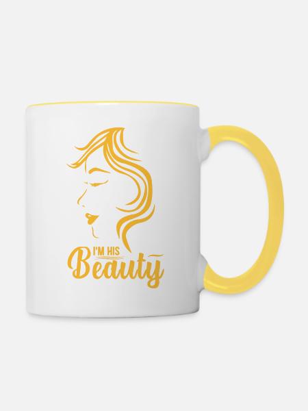 Her Beauty - Tasse zweifarbig - Weiß/Gelb