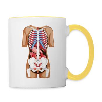 Location Organs - Anatomy Human Body - Contrasting Mug - white/yellow - Right