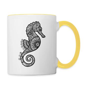 Sea horse - Contrasting Mug - white/yellow - Right