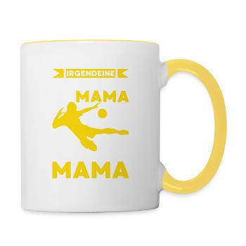 Fußball mama torwarts Geschenk Spiel Sport Ball - Tasse zweifarbig - Weiß/Gelb - Rechts