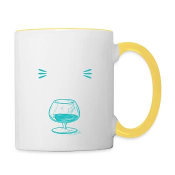 cognac papa drink - Tasse zweifarbig - Weiß/Gelb - Rechts