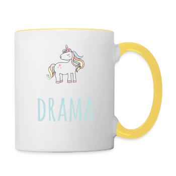 Unicorn You Smell Like Drama and A Headache Please - Mug contrasté - blanc/jaune - Droite