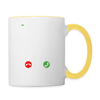 Gokart is calling - Contrasting Mug - white/yellow - Right