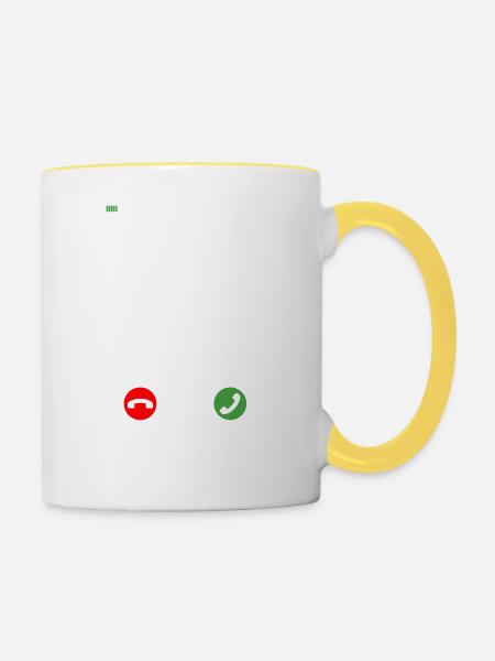Gokart is calling - Tasse zweifarbig - Weiß/Gelb