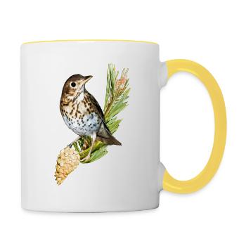 Musiker Drossel, Tourdre und Chiqueuse. - Tasse zweifarbig - Weiß/Gelb - Rechts