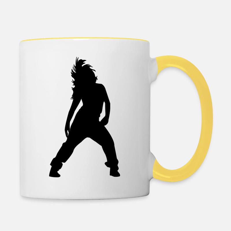 breakdance - Tasse zweifarbig - Weiß/Gelb