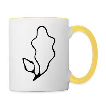 Pony Kleinpferde Brand - Tasse zweifarbig - Weiß/Gelb - Rechts