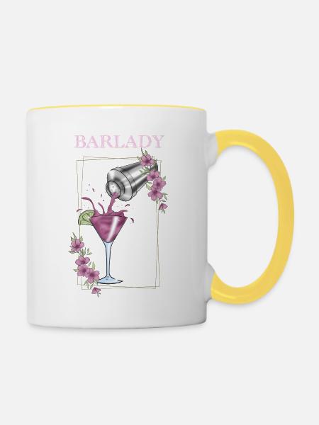 Barkeeper - Tasse zweifarbig - Weiß/Gelb
