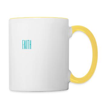 FAITH Glaube an Gott Design - Tasse zweifarbig - Weiß/Gelb - Rechts